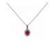 Pre Owned 18ct White Gold Ruby and Diamond Pendant and Chain ZC56